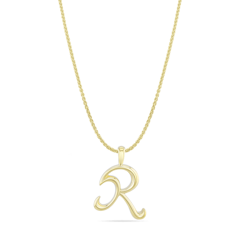 Initial R - New Design Catherine Best 9ct Yellow Gold Pendant with an 18