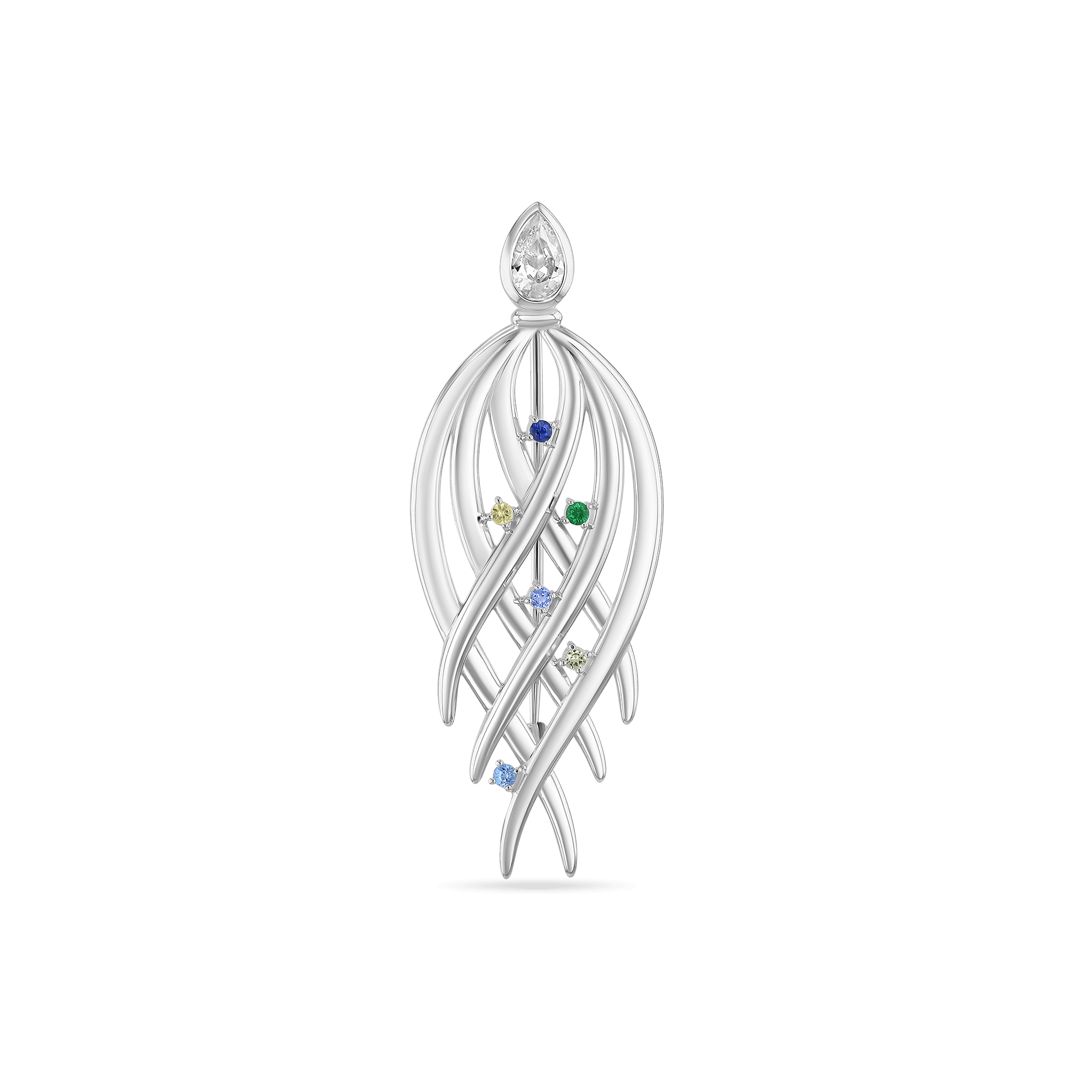 Dancing in the Ocean Brooch Catherine Best Silver and Gemstone