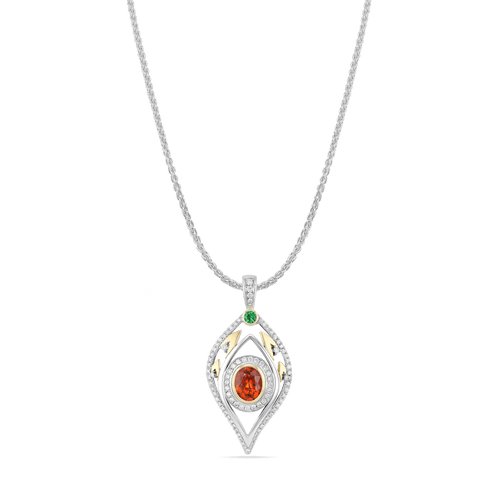 Mystic Flame Pendant Catherine Best Pentant with 18ct White Gold Chain