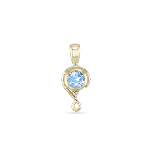 Embrace Pendant Catherine Best 9ct Yellow Gold with Blue Topaz and Diamond Pendant