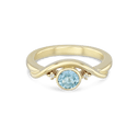 Embrace Ring Catherine Best 9ct Yellow Gold with Blue Topaz and Diamond