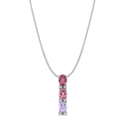 Sweetie Pendant Catherine Best Amethyst and Pink Tourmaline Pendant with 18 inch Spiga Chain