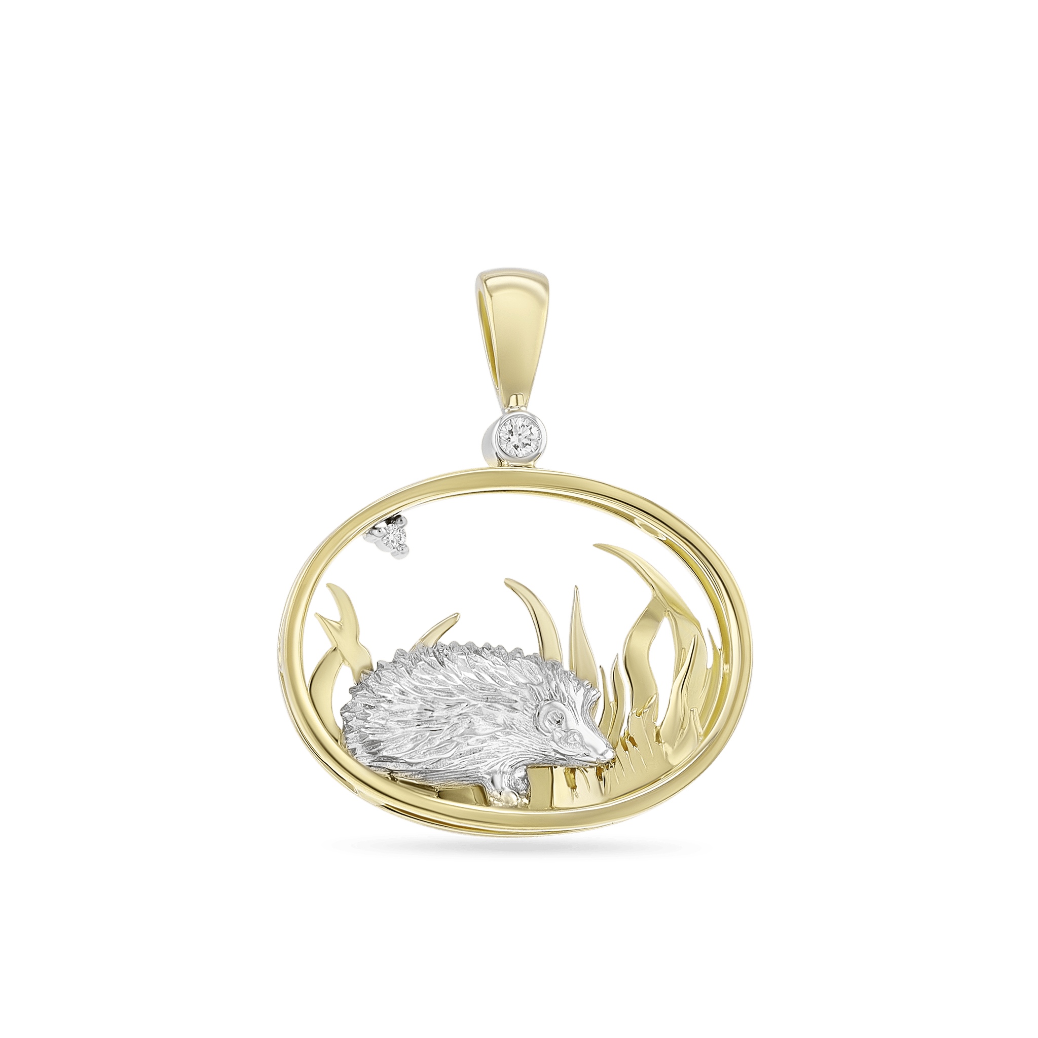 Hetty the Hedgehog Gold Pendant Catherine Best Dev Pendant