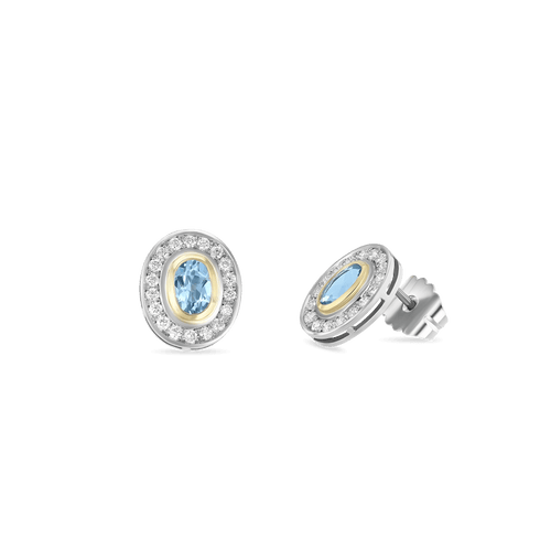 Hold on Tight Diamond and Aquamarine Earrings Catherine Best