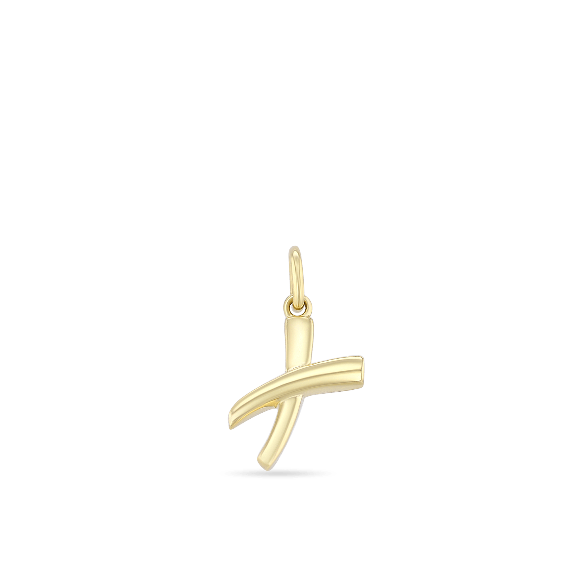 Initial X Love Letter Mini Pendant in Silver Catherine Best 9ct Yellow Gold Pendant