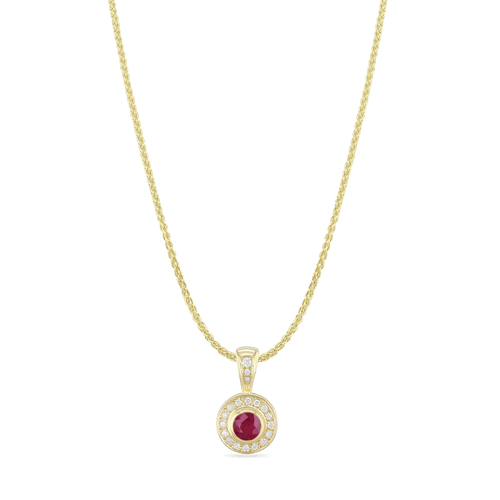 Ruby Wishing Well Pendant Catherine Best Dev Pendant on 18 inch Gold Spiga Chain