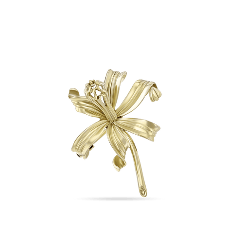 Nerine Lily Brooch Catherine Best 9ct Yellow Gold