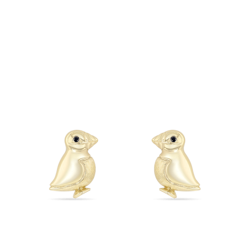 George the Puffin Earrings Catherine Best Stud 9ct Yellow Gold