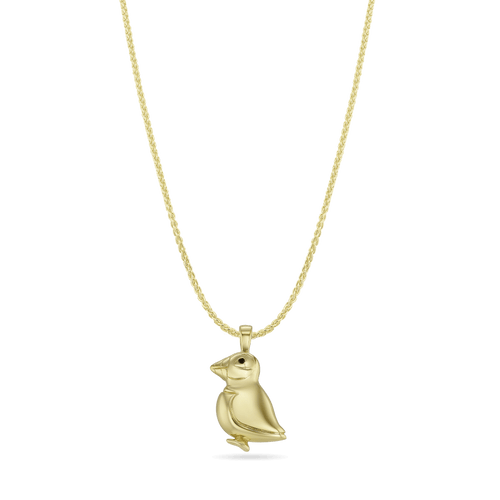 George The Puffin Pendant - 9ct Yellow Gold Catherine Best Pendant on an 18
