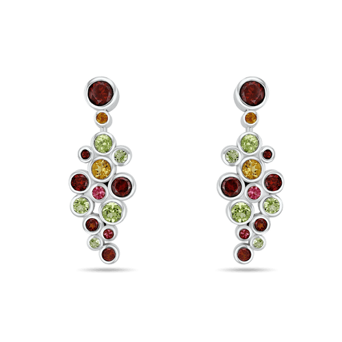 Jelly Tots Silver Earrings Catherine Best Garnet and Peridot