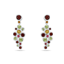 Jelly Tots Silver Earrings Catherine Best Garnet and Peridot