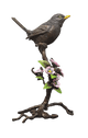 Richard Cooper Blackbird with Blossom Bronze Sculpture Catherine Best Dev