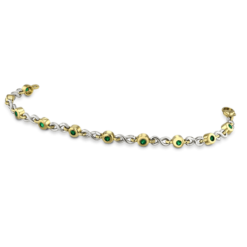 Linked Forever Bracelet Catherine Best Dev Emerald 18ct Yellow Gold and Platinum