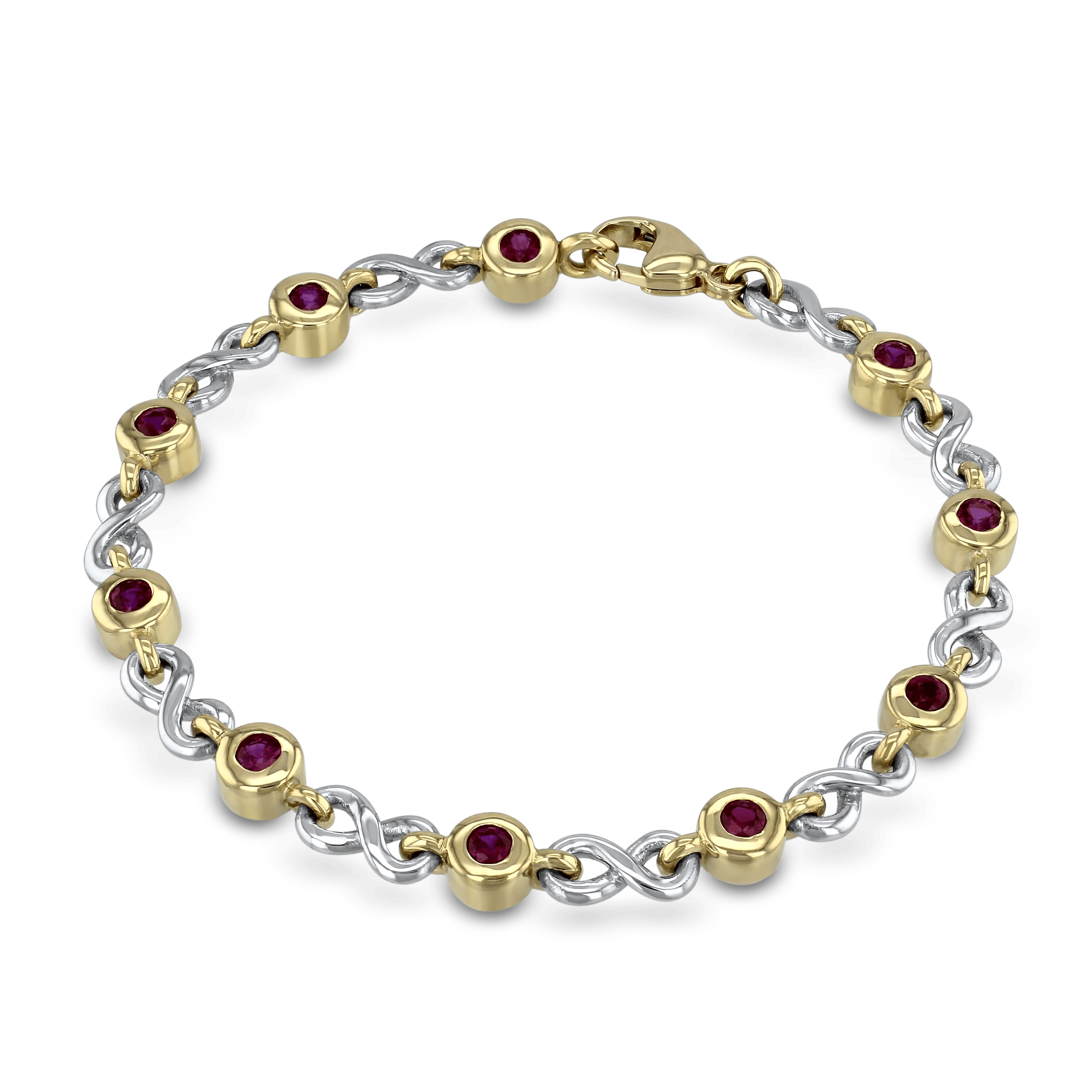 Linked Forever Bracelet Catherine Best Dev Ruby 18ct Yellow Gold and Platinum