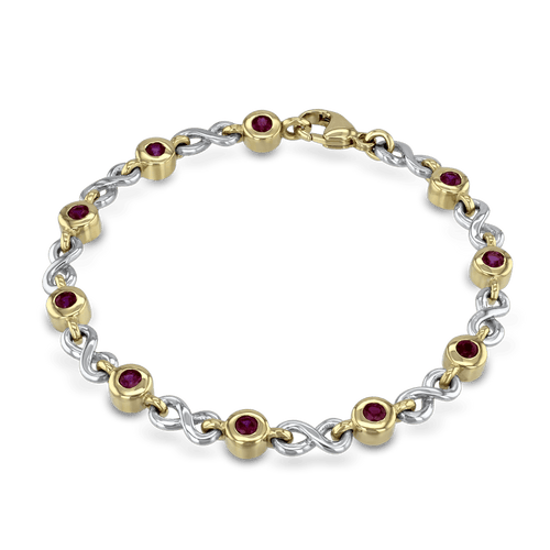 Linked Forever Bracelet Catherine Best Dev Ruby 18ct Yellow Gold and Platinum