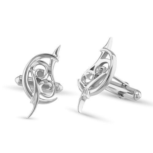 Cancer Moon-sign Cufflinks Catherine Best Dev Silver