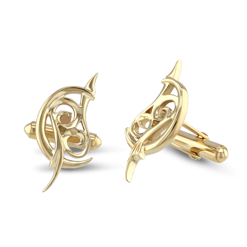Cancer Moon-sign Cufflinks Catherine Best Dev 9ct Yellow Gold