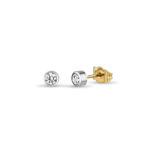 Shining Love Earrings Catherine Best Dev 18ct Yellow and White Gold 3.7mm