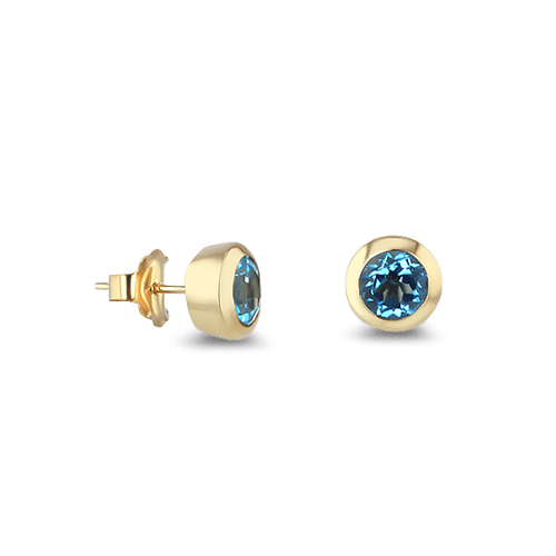 Just Because I... Earrings Catherine Best Dev Blue Topaz 9ct Yellow Gold