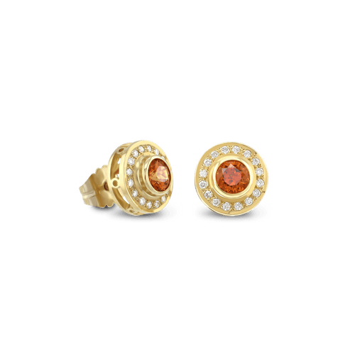 Wishing Well Earrings Catherine Best Dev Garnet (Mandarin) 18ct Yellow Gold