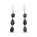 Midnight Earrings Catherine Best Dev Three Stone in Black Cz
