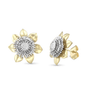 Clematis Empress Stud Earrings Catherine Best Dev Silver and 9ct Yellow Gold