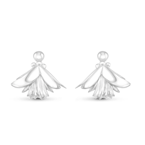 Clematis Bluebird Drop Earrings Catherine Best Dev 9ct White Gold Post & Scroll Fittings