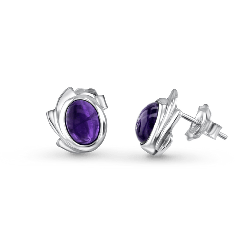 Amethyst and Silver Stud Earrings Catherine Best Dev