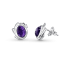 Amethyst and Silver Stud Earrings Catherine Best Dev