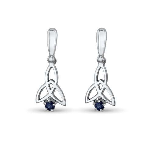 Celtic Wings Earrings Catherine Best Dev Sapphire (Blue) Platinum