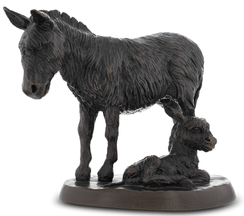 Bronze Donkey & Foal Sculpture Catherine Best Dev Bronze Resin