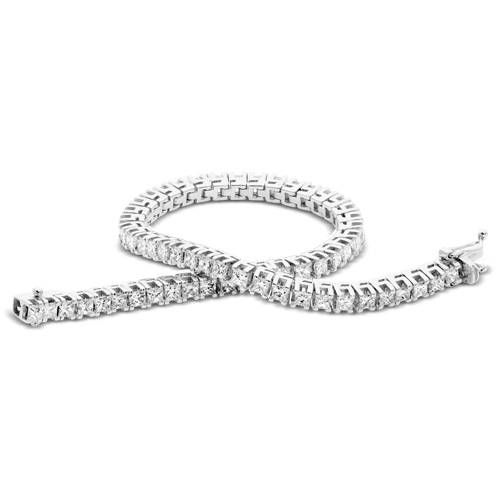 Alula 18ct White Gold Claw Set Princess Cut Diamond Bracelet Catherine Best Dev 4-4.5 carats featuring 65 Diamonds