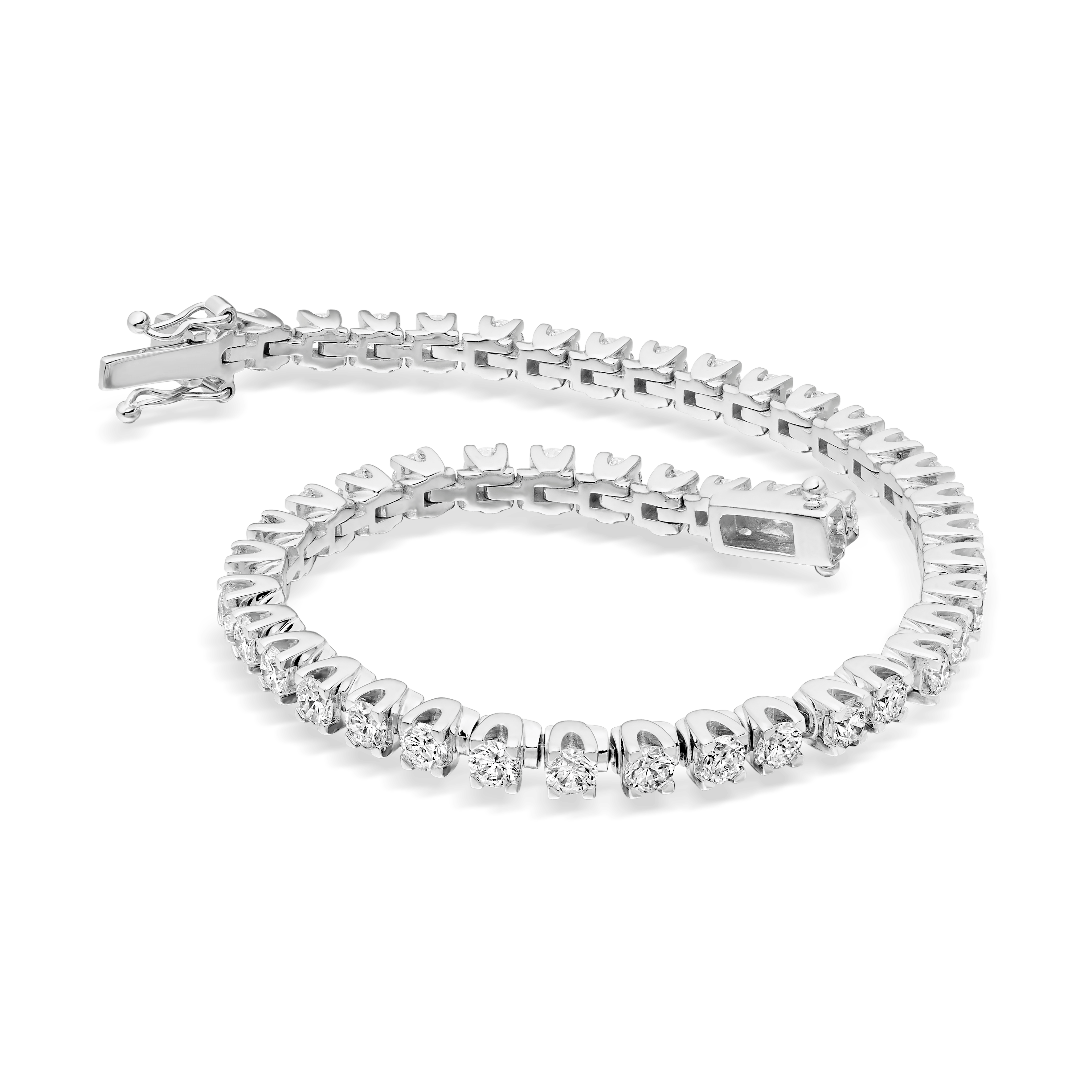 Ariel 18ct White Gold Tulip Set Diamond Bracelet Catherine Best Dev 2 carats featuring 66 Diamonds