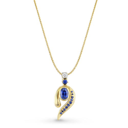 Rapture Sapphire Pendant Catherine Best Dev Pendant on a 18 chain