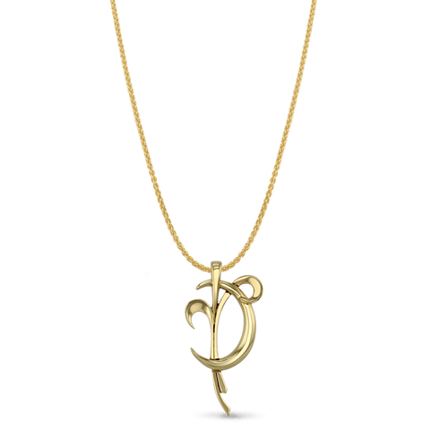 Aries Moon-sign Pendant Catherine Best Dev 9ct Yellow Gold Pendant on a 18
