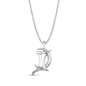 Gemini Moon-sign Pendant Catherine Best Dev Silver Pendant on a 18