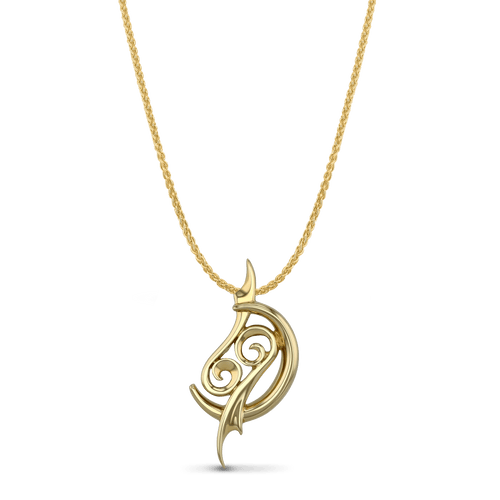 Cancer Moon-sign Pendant Catherine Best Dev 9ct Yellow Gold Pendant on a 18