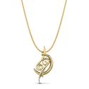 Cancer Moon-sign Pendant Catherine Best Dev 9ct Yellow Gold Pendant on a 18