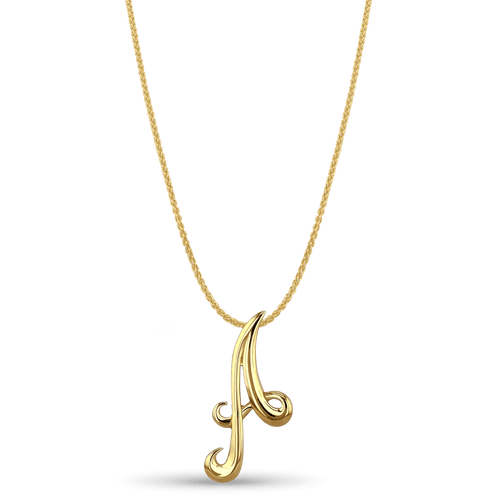 Initial A Love Letter Pendant Catherine Best Dev 9ct Yellow Gold Pendant on a 18 chain
