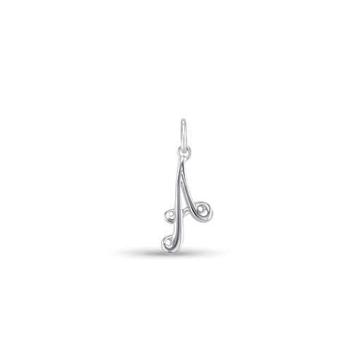 Initial A Love Letter Mini Pendant in Silver Catherine Best Dev Pendant