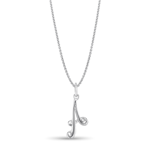 Initial A Love Letter Mini Pendant in Silver Catherine Best Dev