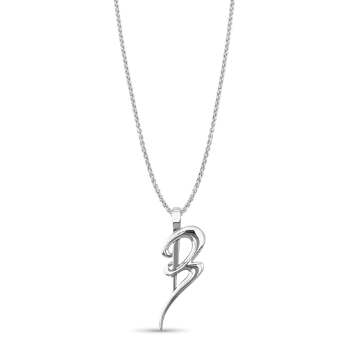 Initial B Love Letter Pendant Catherine Best Dev Silver Pendant on a 18 chain
