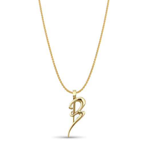 Initial B Love Letter Pendant Catherine Best Dev 9ct Yellow Gold Pendant on a 18 chain