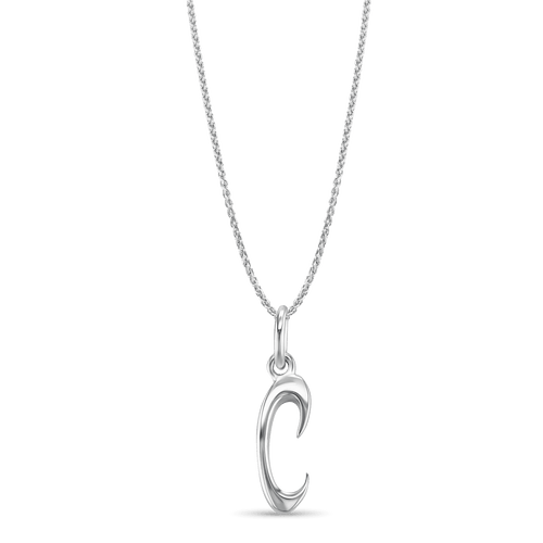 Initial C Love Letter Mini Pendant in Silver Catherine Best Dev