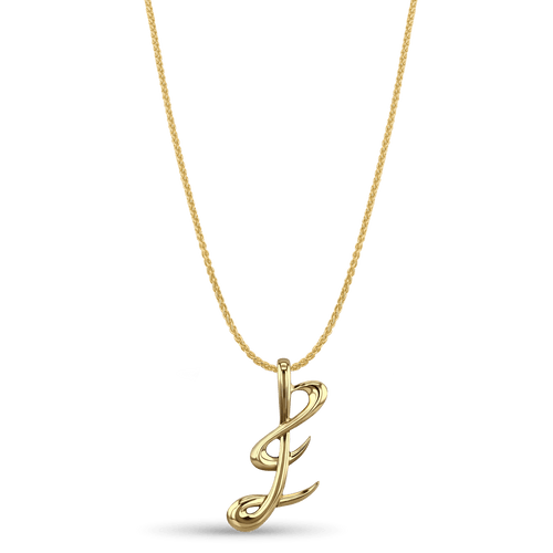 Initial E Love Letter Pendant Catherine Best Dev Pendant on a 18 chain 9ct Yellow Gold