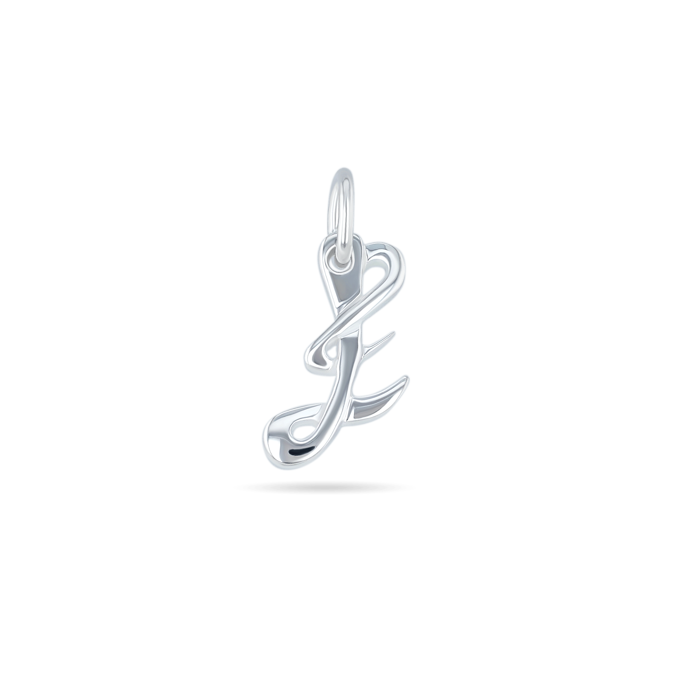 Initial E Love Letter Mini Pendant in Silver Catherine Best Dev Pendant