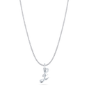 Initial E Love Letter Mini Pendant in Silver Catherine Best Dev Pendant on a 18
