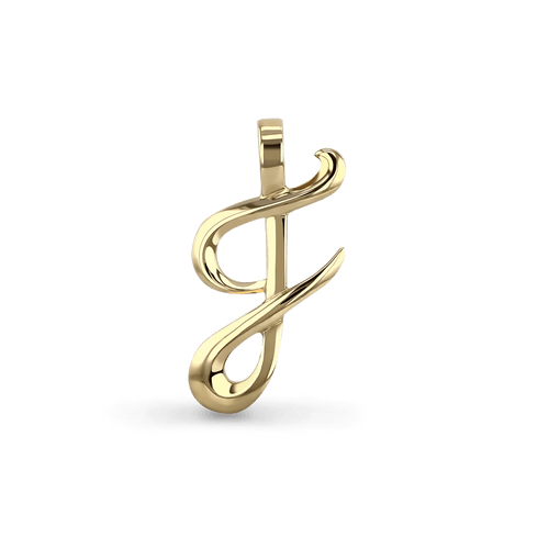 Initial F Love Letter Pendant Catherine Best Dev Pendant 9ct Yellow Gold