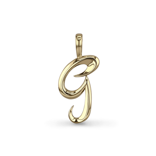 Initial G Love Letter Pendant Catherine Best Dev 9ct Yellow Gold Pendant