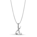 Initial K Love Letter Pendant Catherine Best Dev Silver Pendant on a 18 chain